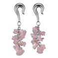PONWAG 2G Ear Hanger Dangle Plug Gauges For Women 6mm Natural Stone Ear
