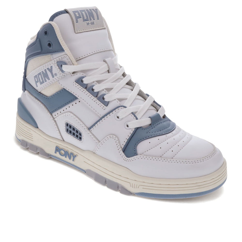 PONY Mens M100 High Genuine Leather Premium Lace Up Athletic Sneaker Shoe