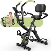 LNOW 4-in-1 Folding Stationary Upright Recumbent Exercise Bike Machine Home 300 Lbs Adjustable Height Easy to Get On/Off
