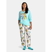 Winnie the Pooh Women's and Women’s Plus Top, Pants and Socks Holiday Sleep Gift Set, 3-Piece, Sizes XS-3X