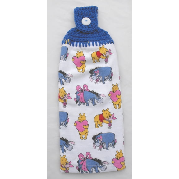 POOH I LOVE YOU BERRY MUCH - DOUBLE/FULL HANDMADE CROCHET TOP HANGING KITCHEN TOWEL