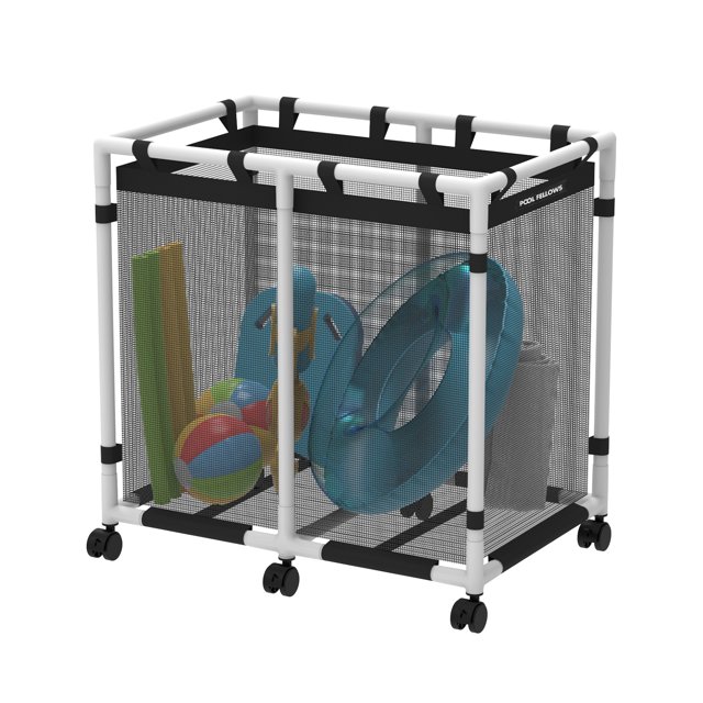 POOL FELLOWS Pool Storage Organizer Bin, Mesh Basket Organizer for