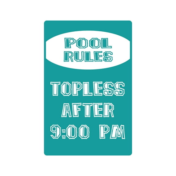POOL RULES Parking Aluminum Sign swim swimming bathing backyard | Indoor/Outdoor | 10" Tall