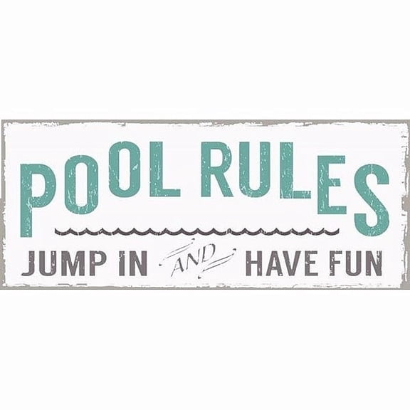 POOL RULES Wood 16x7 Box Sign by Sixtrees
