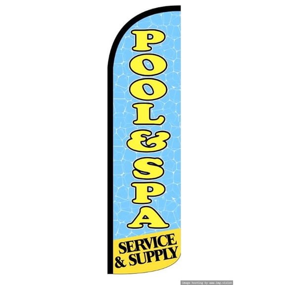 POOL & SPA SERVICE Windless Flag (Hardware Not Included) |Advertisement /Business Flags | Feather Flag |
