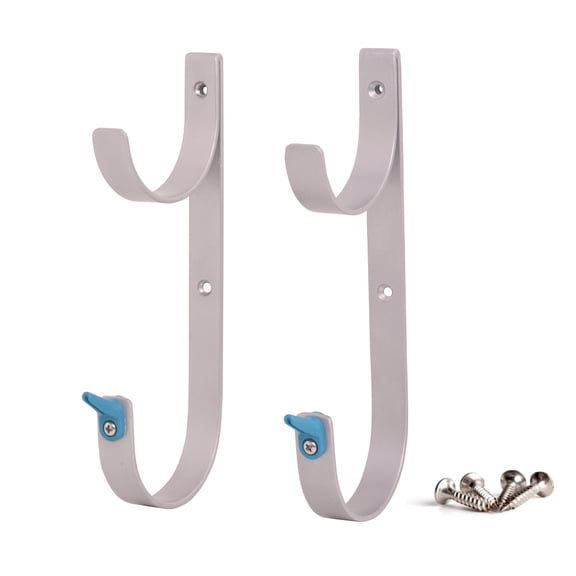 Bluescapes Set of 2 Metal Pool Accessory Hooks, Silver, 9 inch