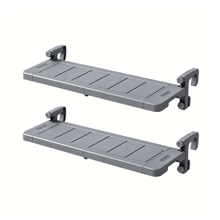 POOLHACKER 2 Pack Swim Up Bar for Above Ground Round Pools, Poolside Tables with Smart Fold, Weather Resistant, 50 lbs Each, Phantom Gray
