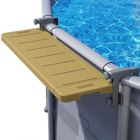POOLHACKER Poolside Bar, Swim Up Bar Exclusively for Above-Ground Round Pools. Patio Poolside Table Smart Fold Easy Maintenance