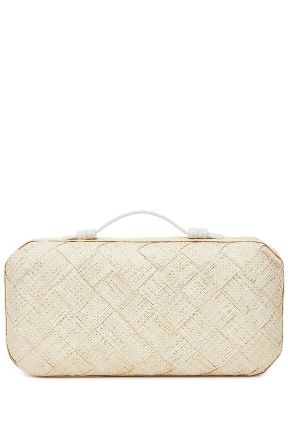 The East West Straw Clutch, Brown