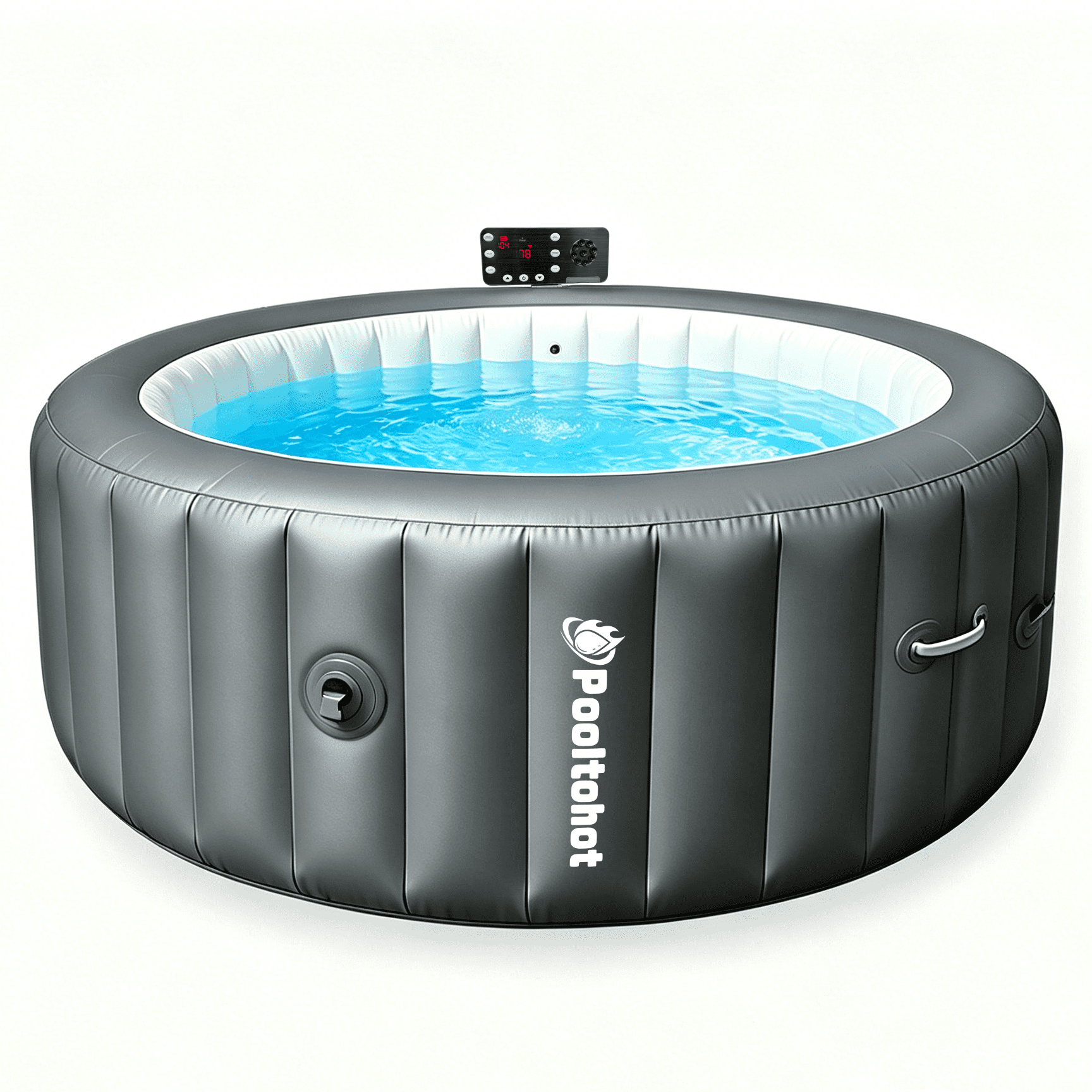 POOLTOHOT Inflatable Hot Tub 71" x 28", Portable Hot Tubs Built-in Heat Pump and 6-Color Lights for 2-4 Person, Blow Up Outdoor Hot Tubs with 143 Soothing Air Jets and Filter System for SPA