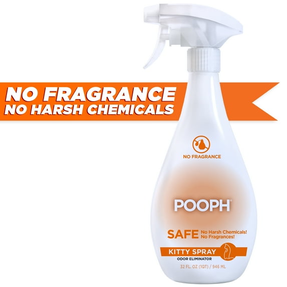 Pooph Kitty Odor Eliminator Spray, 32oz, Fragrance Free, No Harsh Chemicals
