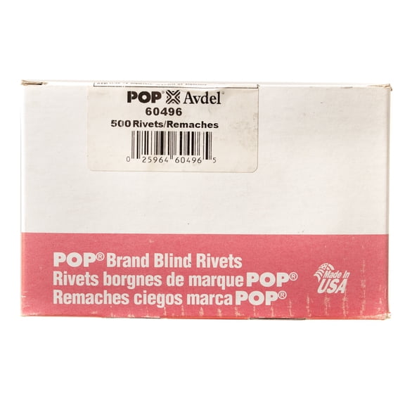 POP Avdel 60496 Blind Aluminum Rivet 3/16" Diameter 5/8"-3/4" Grip Range 500 pcs