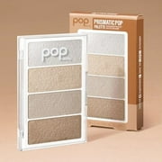 POPBEAUTY Prismatic POP Palette - Better Bare | Light Reflecting Highlighter Blush Palette | 4 Shade Skin Illuminator For 3D Glow | 0.3 Oz
