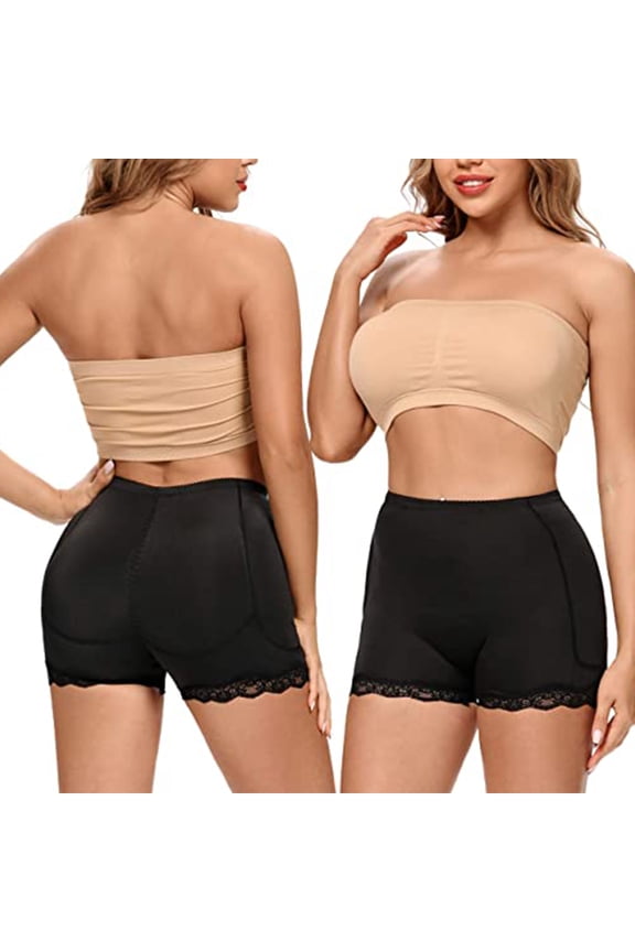 Butt Padded for Women Butt Lifter Panties Seamless Booty Boyshorts Hip Enhancer Fake Butt for Removable 4 Pads Underwear Shaper