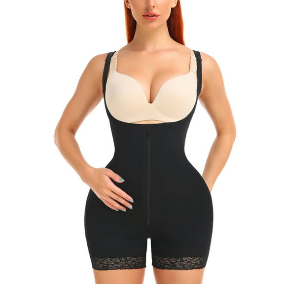 POP CLOSETS Fajas Colombianas Postparto Levanta Cola Postpartum Girdle Body Shaper for Women Tummy Control Zipper Open Bust Bodysuit