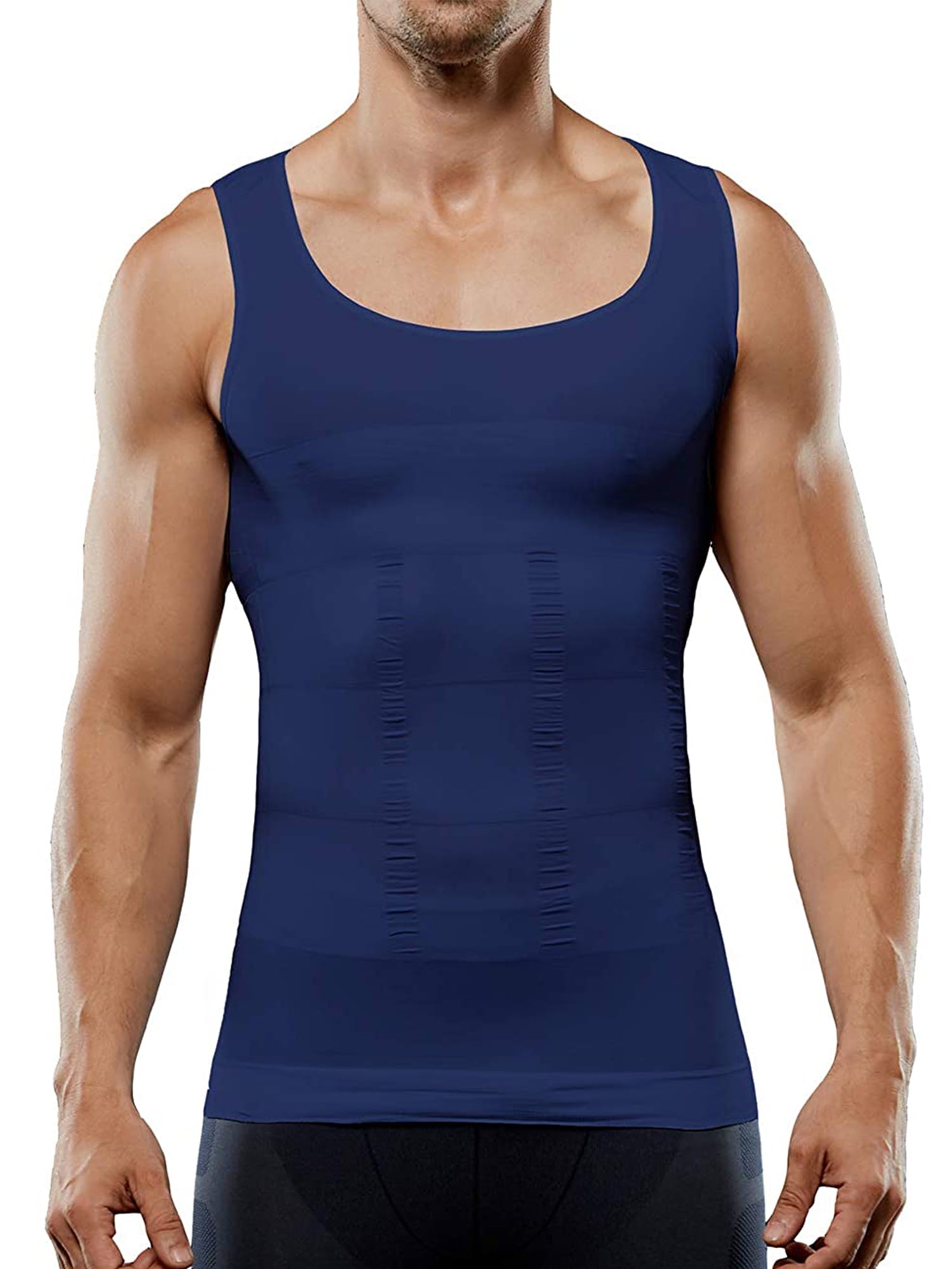 POP CLOSETS Men's Compression Tank Top Seamless Body Shaper Vest Shirt ...