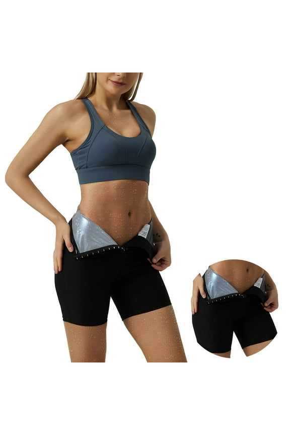 Sauna Sweat Shorts Pants for Women High Waist Thermo Sweat Compression Pants Weight Loss Slimming Shorts