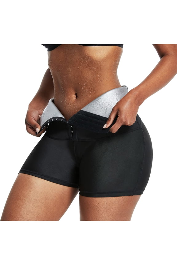 Sauna Sweat Shorts for Women Sauna Waist Trainer Compression Shorts Slimming Workout High Waist Shaper Suits