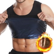 POP CLOSETS Sauna Sweat Suit Men Weight Loss Shapewear Heat Trapping Sweat T-Shirt Compression Vest