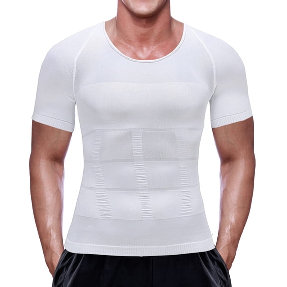 POP CLOSETS Second Skin Men's Shaper Cooling T-Shirt, Compression Top, Suitable for Sports, Running, Skipping Rope, Workout