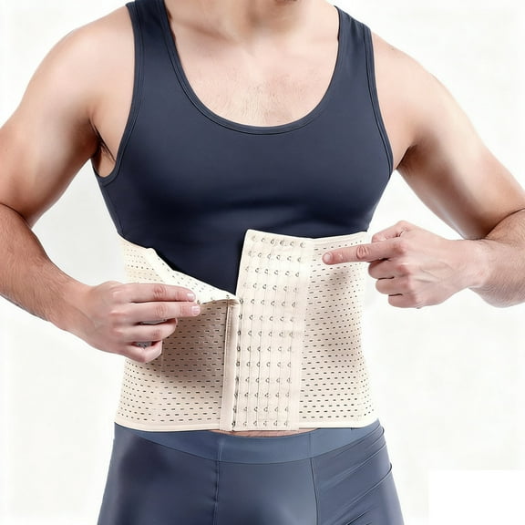 POP CLOSETS Waist Trainer for Men Lower Belly Tummy Control Body Shaper Stomach Band Workout Compression Belt Girdle Shapewear