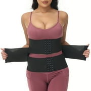 POP CLOSETS Waist Trainer for Women Lower Belly Fat Postpartum Girdle Cincher 3 Straps - Tummy Control Belt