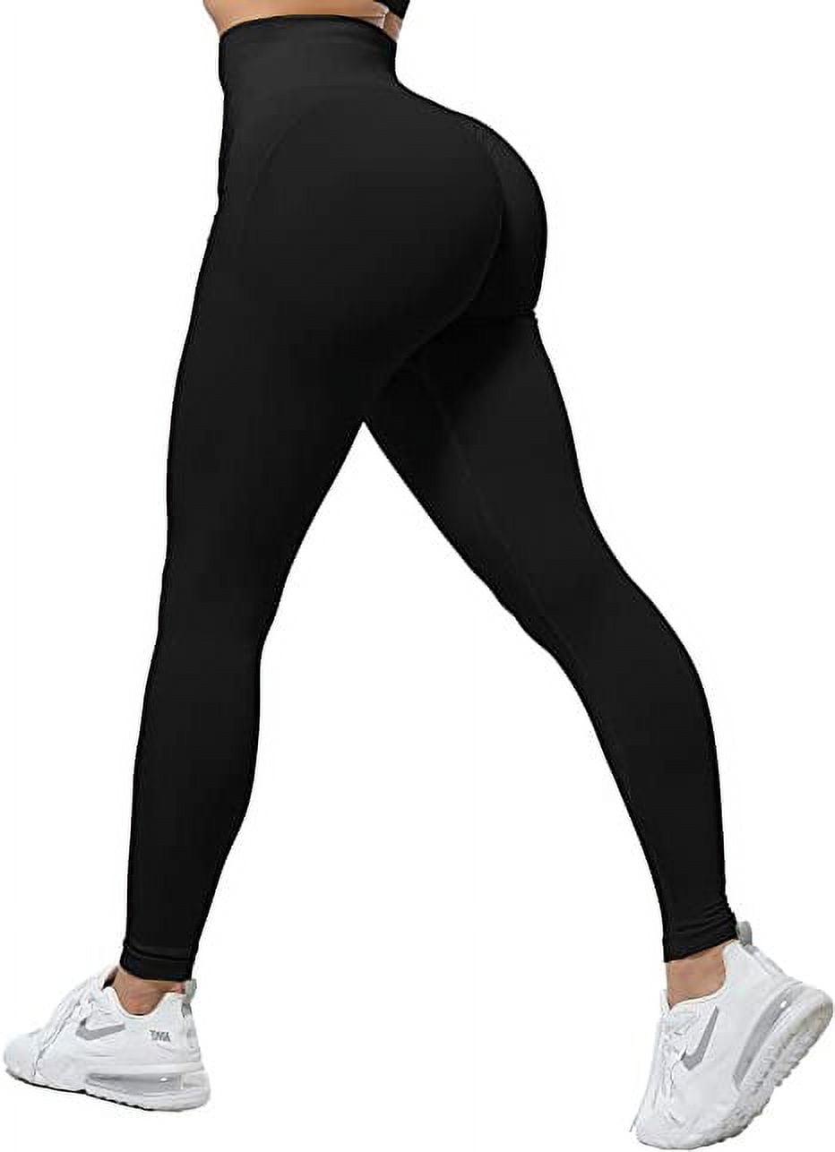 Olmlmt Workout Leggings for Women High Waisted Butt Lifting Gym Seamless  Scrunch Yoga Pants(O706-Black-S) at  Women's Clothing store