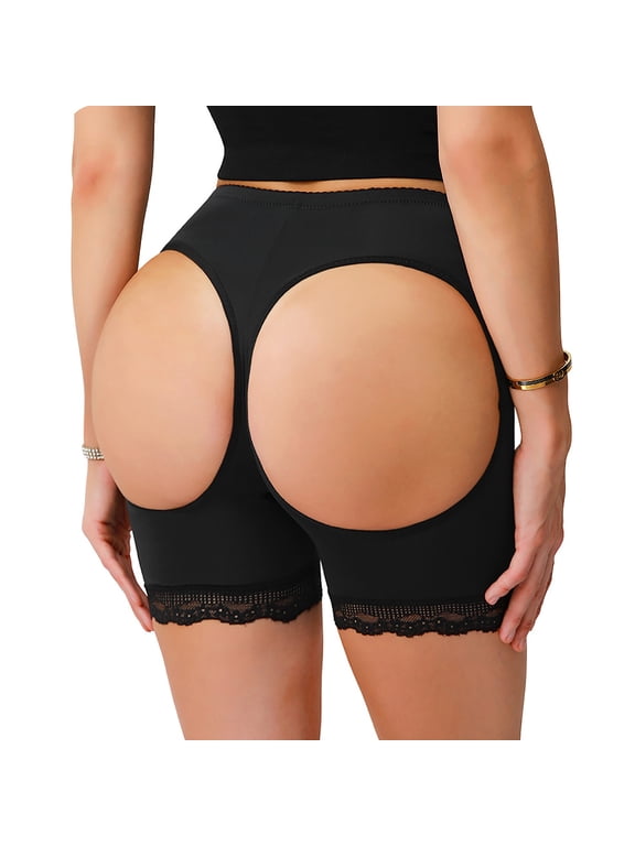 Women's Butt Lifter Shapewear Mid-Waist Tummy Control Panties Hip Enhancer Booty Boyshorts Shaper