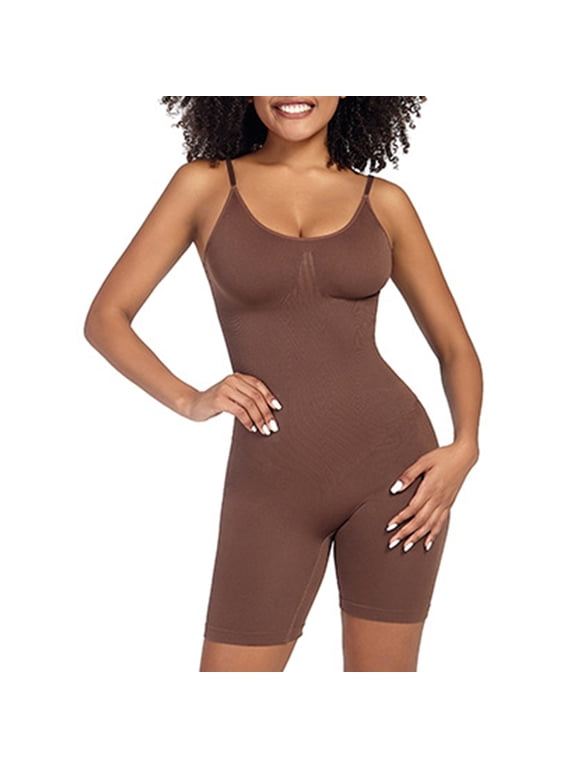 Women's Slip Full Body Shapewear Tummy Control Bodysuits Seamless Thigh Slimmer One Piece Butt Lifter Jumpsuit