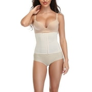 POP CLOSETS Womens Waist Trainer Corset for Everyday Wear Steel Boned Tummy Control Hourglass Body Shaper with Adjustable 6 Rows Hooks