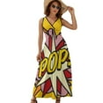 thumbnail image 1 of POP Comic Book Pop Art Cool Retro Trendy Dress Summer Street Style Bohemia Long Dresses Female Sleeveless Printed Maxi Dress, 1 of 9