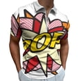 thumbnail image 1 of POP Comic Book Pop Art Flash Cool Graphic Men Zipper T-shirt Summer Casual Short Sleeve T-shirt Top, 1 of 7