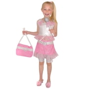 POP DIVA dancer pink top skirt girls kids 80s dress up halloween costume XS
