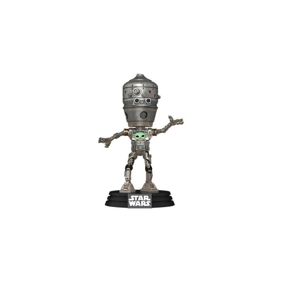 POP! Deluxe: Mandalorian IG-12 with Grogu Bobblehead Figures