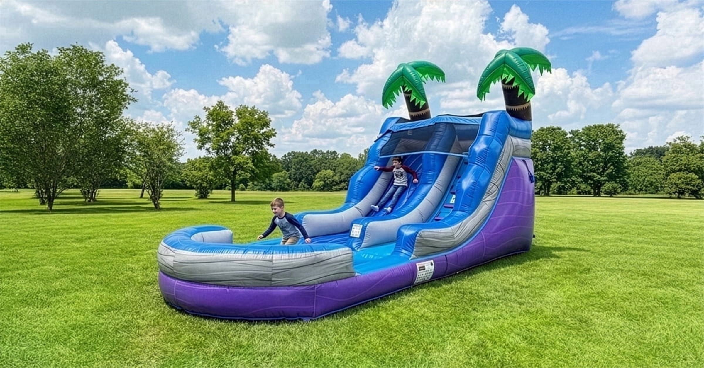 POP JUMP Tropical 23' Waterslide with Pool