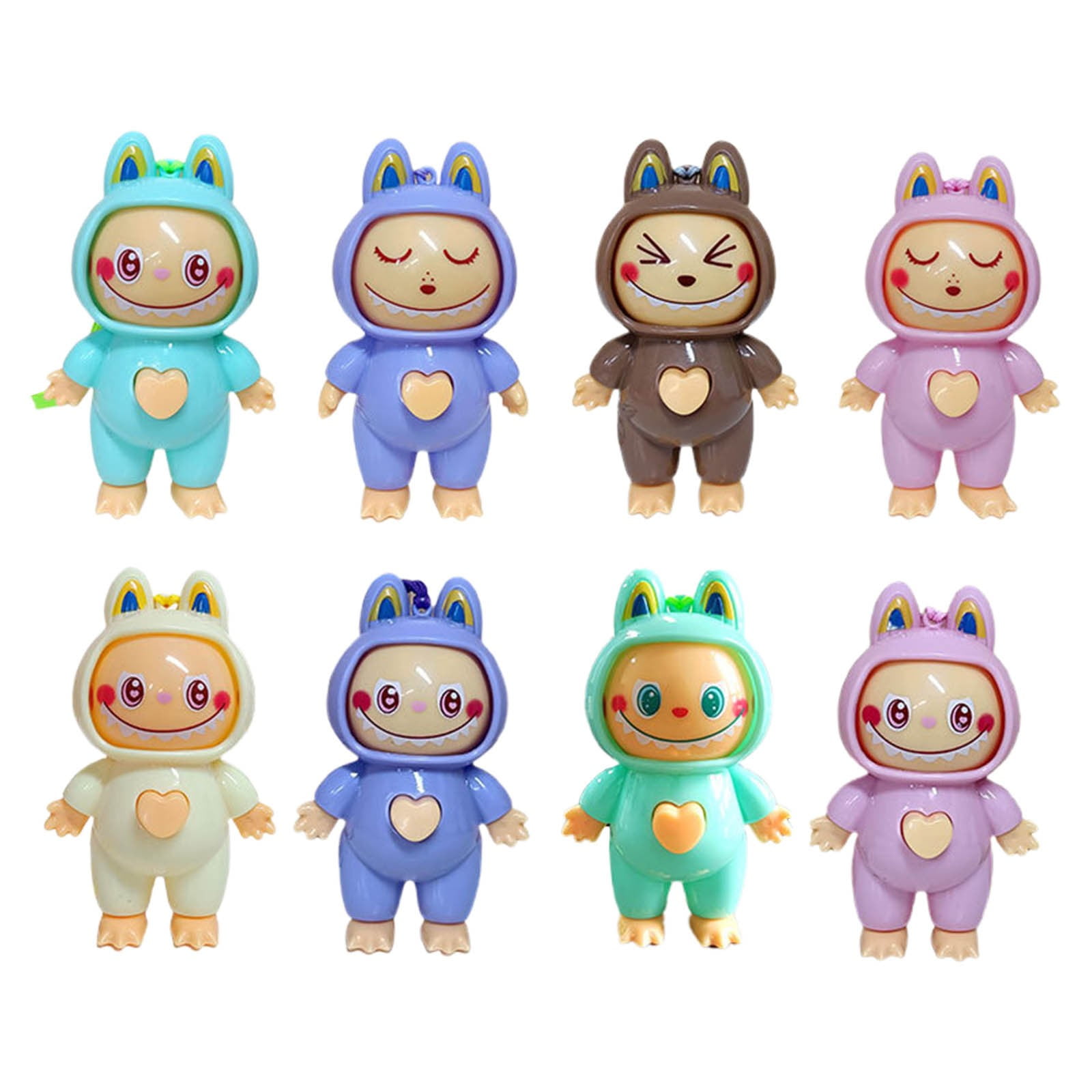 POP MART LABUBU Keychain Novelty Face Changing Doll with 3 Unique