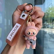HOADEUW POP MART LABUBU Labu-bu Keychain Cute Doll Student Backpack Pendant Exquisite Small Gift Cartoon Character Design Christmas Gifts