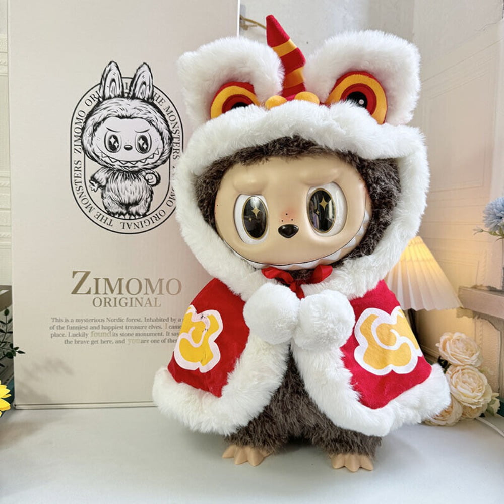 POP MART The Monsters Labubu 58CM ZIMOMO Plush Doll New Lion Dance ...