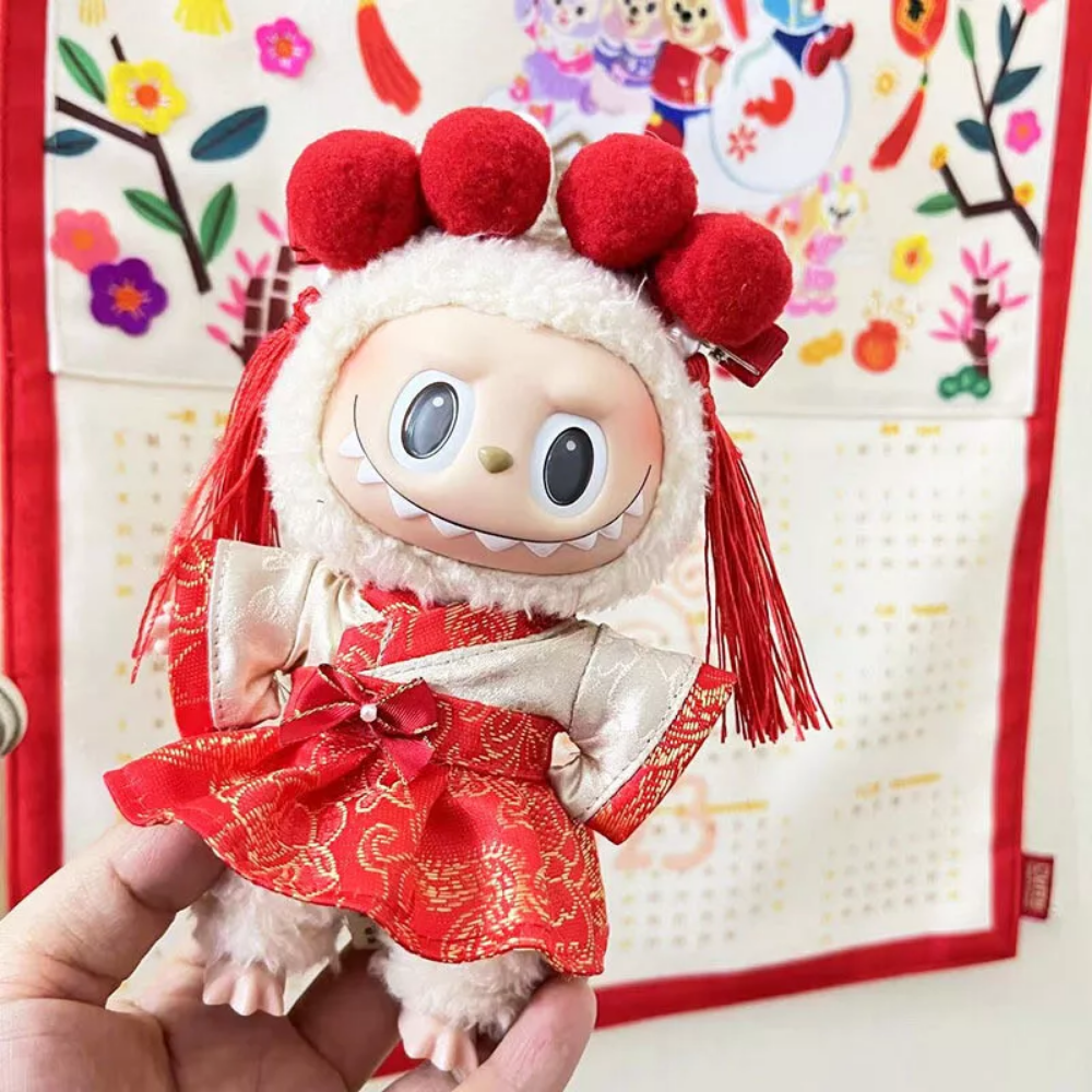 Pop Mart The Monsters Labubu Plush Doll Diy Red Chinese New Year Pop Mart The Monsters Labubu Plush Doll Diy Red Chinese New Year