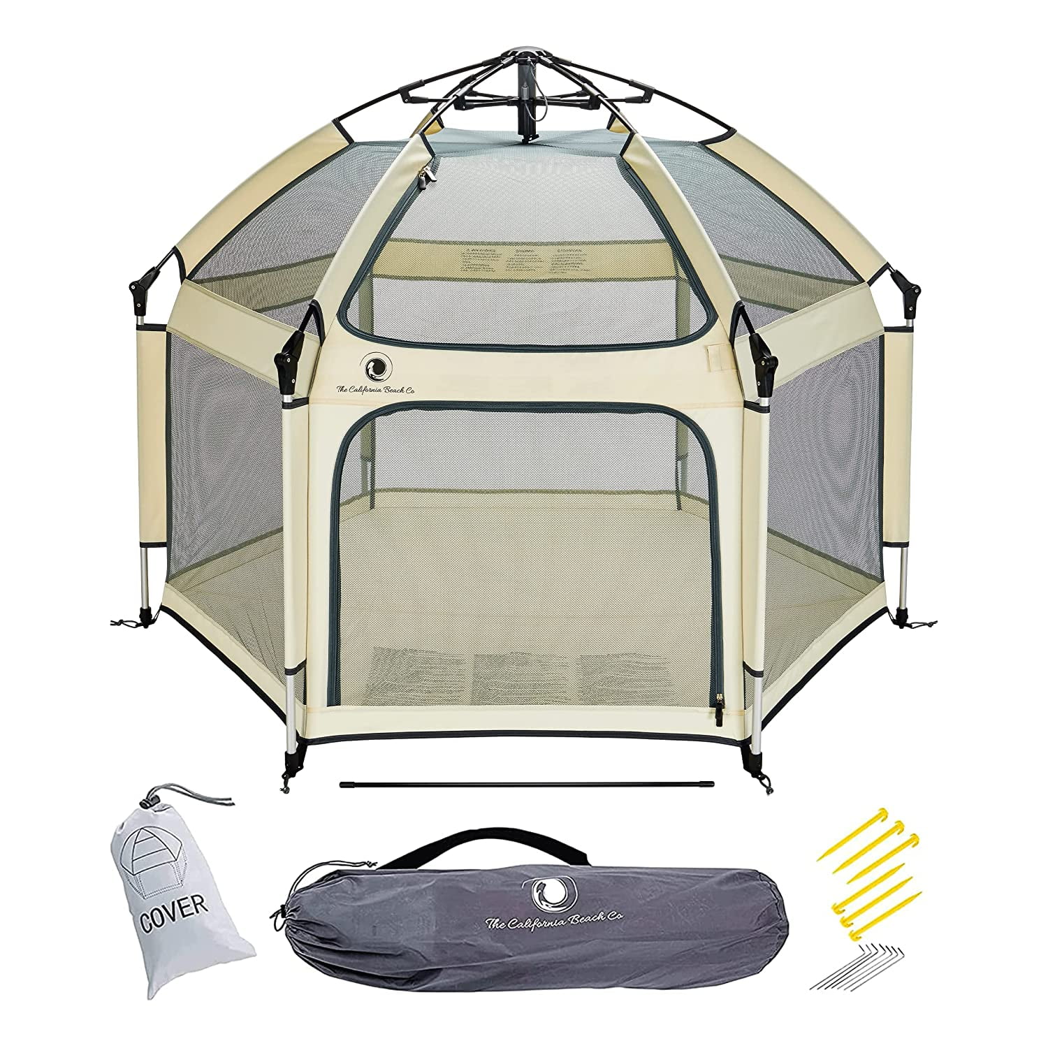 POP N GO Baby Playpen Indoor Outdoor Playpen for Babies and Toddlers Baby Beach Tent Foldable Portable W Canopy Travel Bag Mosquito Net Pop Up Pack and Play
