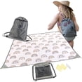 thumbnail image 1 of POP 'N GO Water Repellent Picnic Blanket - Camping Blankets - Royal Rainbows, 1 of 7
