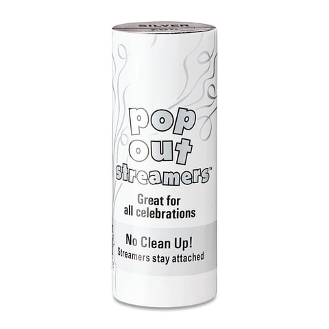 Silver Pop-Out Streamers, 14 Count, by Way To Celebrate