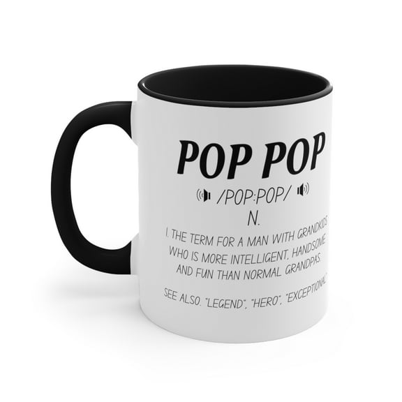 'POP POP' - The Distinguished Grandpa Accent Coffee Mug, 11oz