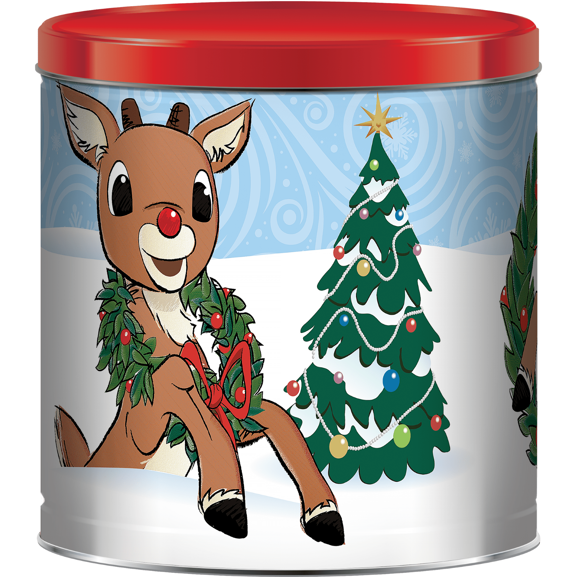 GiftPop Christmas Popcorn Tin, Rudolph The Red-Nosed Reindeer, Assorted Popcorn, 21 ounces