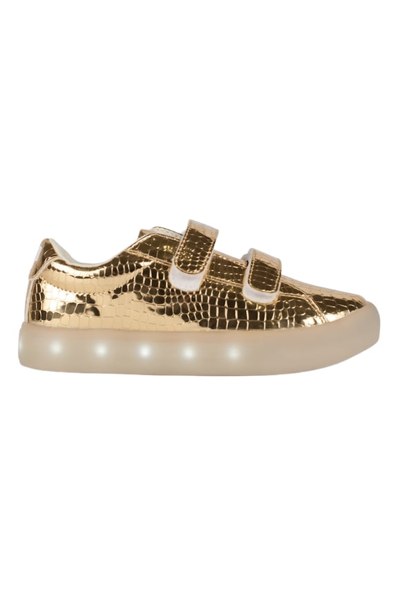Big Kid's St Laurent Ez Croc Sneakers, Gold, US 1