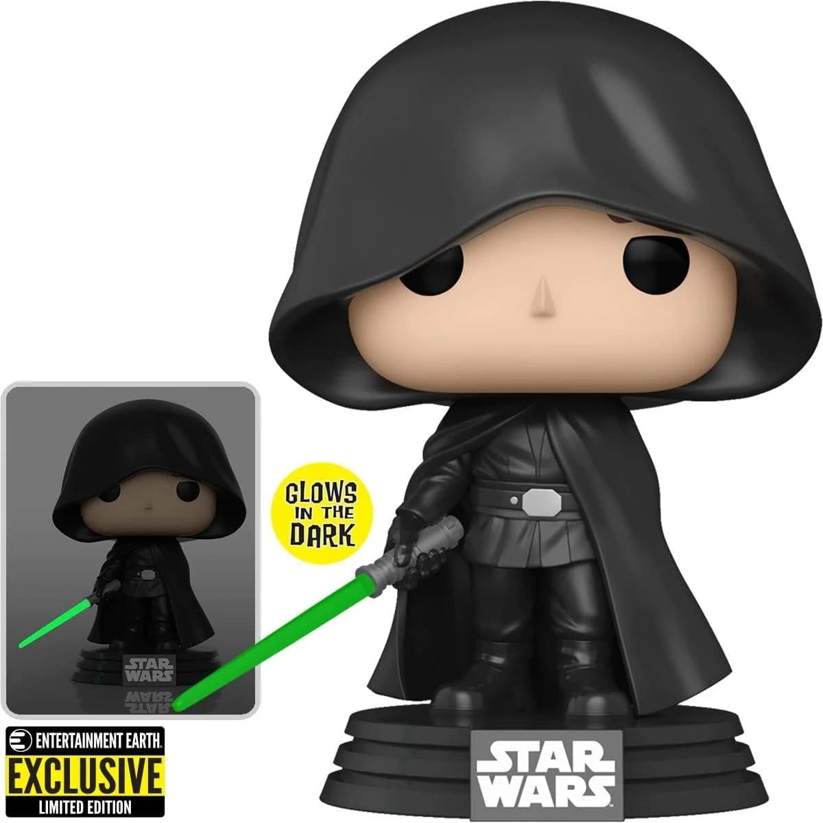 POP Star Wars: The Mandalorian - Luke Skywalker Glow-in-The-Dark Exclusive Funko Vinyl Figure