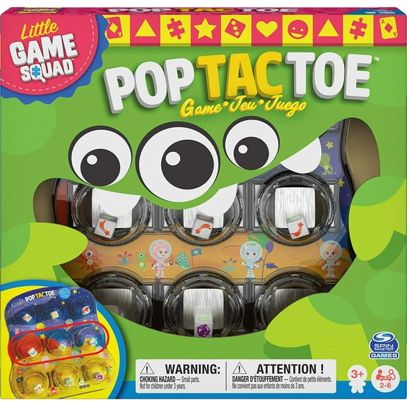 Spin Master Games Pop Tac Toe Popper Board Game, New, 2021 Edition