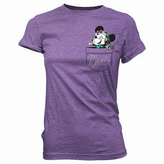 POP Tees: Disney - Gamer Minnie Pocket Women's Shirt, Purple, Small