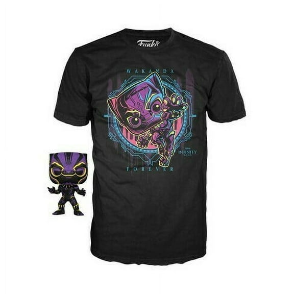 POP! Tees: Marvel, Black Panther (BL) Figure & Tee Exclusive