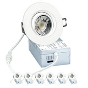 POPANU Recessed Lights 3” IC Rated Dimmable LED Gimbal Lighting Fixture (6 Count)